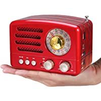 PRUNUS J-160 Radio de Transistor Vintage pequeña- Altavoz Bluetooth portatil Radio Retro con batería Recargable de…